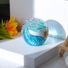Itopfox Hand Blown Ocean Waves Crystal Ball 3.14 Inch Glass Paperweight Collectible Figurine for Home Office Aquarium Decor 1 Piece - 2 of 4