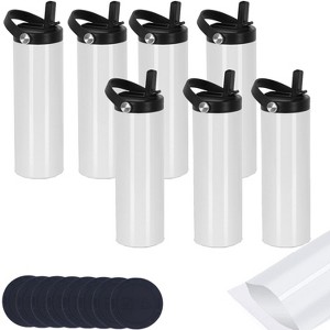 Itopfox 8 Pack Sublimation Tumbler Bulk Skinny Straight, Double Wall Stainless Steel with Portable Handle, Individually Boxed - 1 of 4