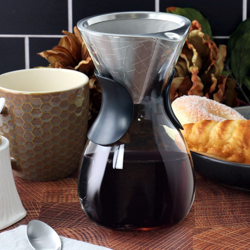 Mr. Coffee Verduzco 1 Liter Clear Glass Pour Over Coffee Maker with Fine Mesh Filter, 5 of 6