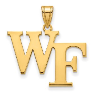 Black Bow Jewelry 14k Yellow Gold Plated Sterling Silver Wake Forest Demon Deacons NCAA Large Pendant - 1 of 3