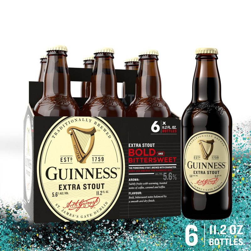Guinness Extra Stout Beer - 6pk/11.2 fl oz Bottles, 1 of 11