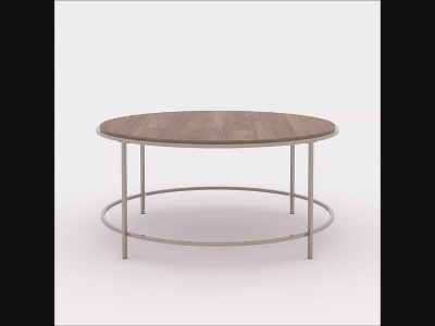 Sindoori Mango Round 40" Wood & Metal Coffee Table