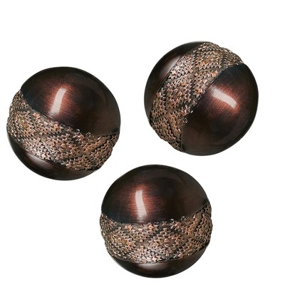 Creative Scents Dublin Set of 3 Decorative Balls for Bowls and Vases, 3” Decorative Orbs, Premium Home Decor Vase Filler, Spheres for Coffee Table Decor, Dining/Living Room