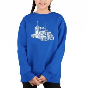 LA Pop Art Keep On Truckin' - Girl's Word Art Crewneck Sweatshirt - 1 of 3