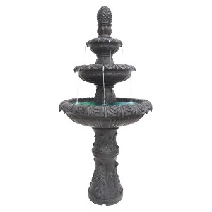 Northlight 57" Brown Three Tier Leaf Design Outdoor Garden Fountain - 1 of 2