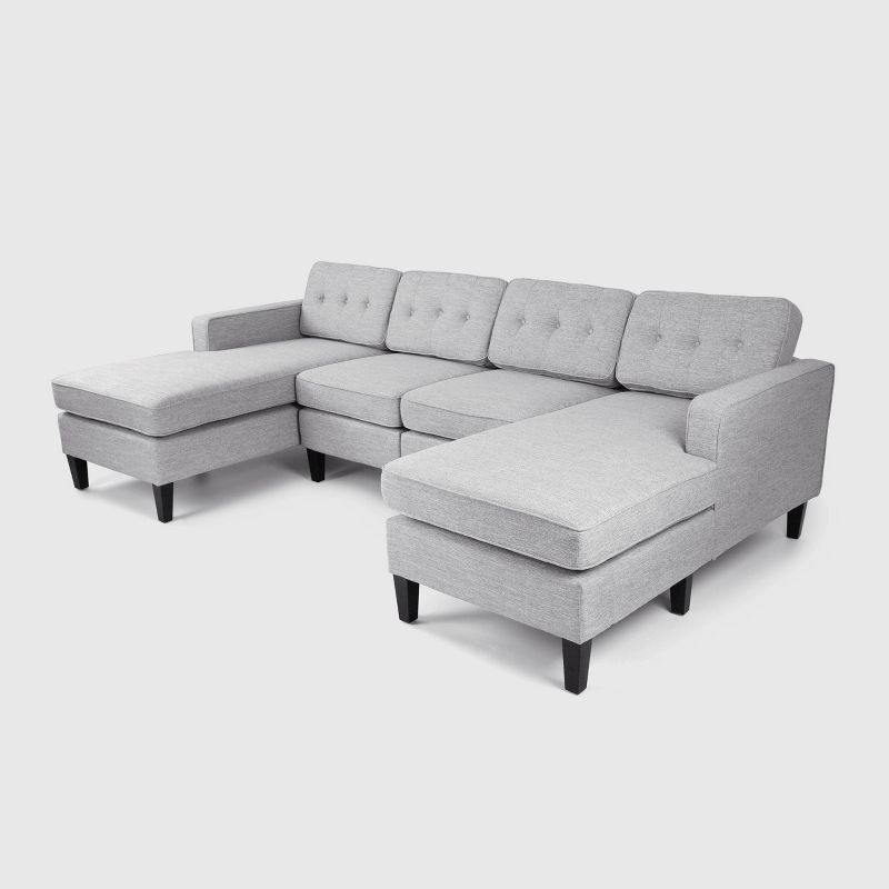 4pc Crowningshield Contemporary Chaise Sectional Light Gray - Christopher Knight Home, 1 of 9