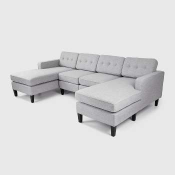4pc Crowningshield Contemporary Chaise Sectional Light Gray - Christopher Knight Home