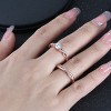 Queena Sterling Silver White Gold Wedding Ring Set for Women Cz Engagement Ring Eternity Band Ginger Lyne Collection - 4 of 4