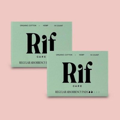 Rif Care Organic Regular Pads with Wings- 28 count
