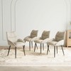 Lirago Luxury Velvet Dining Chair Four-Piece Set-Modern Minimalist Beige Design with High Rebound Cushion & Metal Frame - 3 of 4