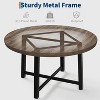 47 in Round Dining Table for 4, Wooden Circle Dinner Table, Heavy Duty Metal Pedestal, Round Pedestal Kitchen Tables for Dining Room - 3 of 4