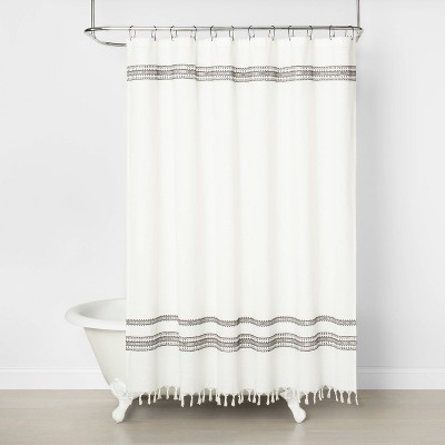 Embroidered Shower Curtain Railroad Gray - Hearth & Hand™ with Magnolia