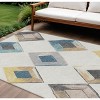 Ivory Gold And Gray Geometric Washable Indoor Outdoor Area Rug - 2 of 4