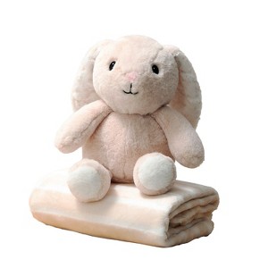 The Peanutshell Gift Set, Fluffy Bunny Plush Stuffed Animal Toy and Blanket for Boys and Girls - 1 of 4