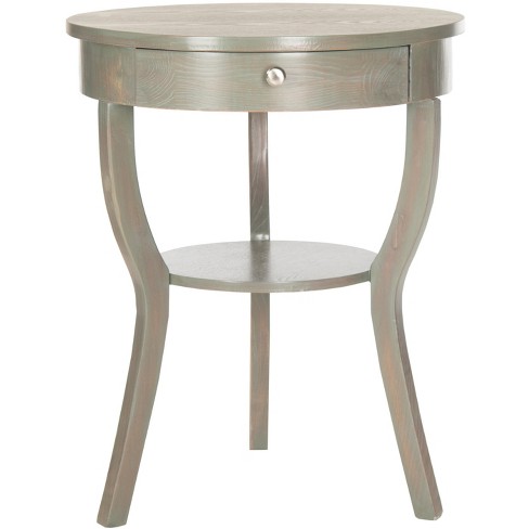 Kendra Round Pedestal End Table with Drawer  - Safavieh - image 1 of 4