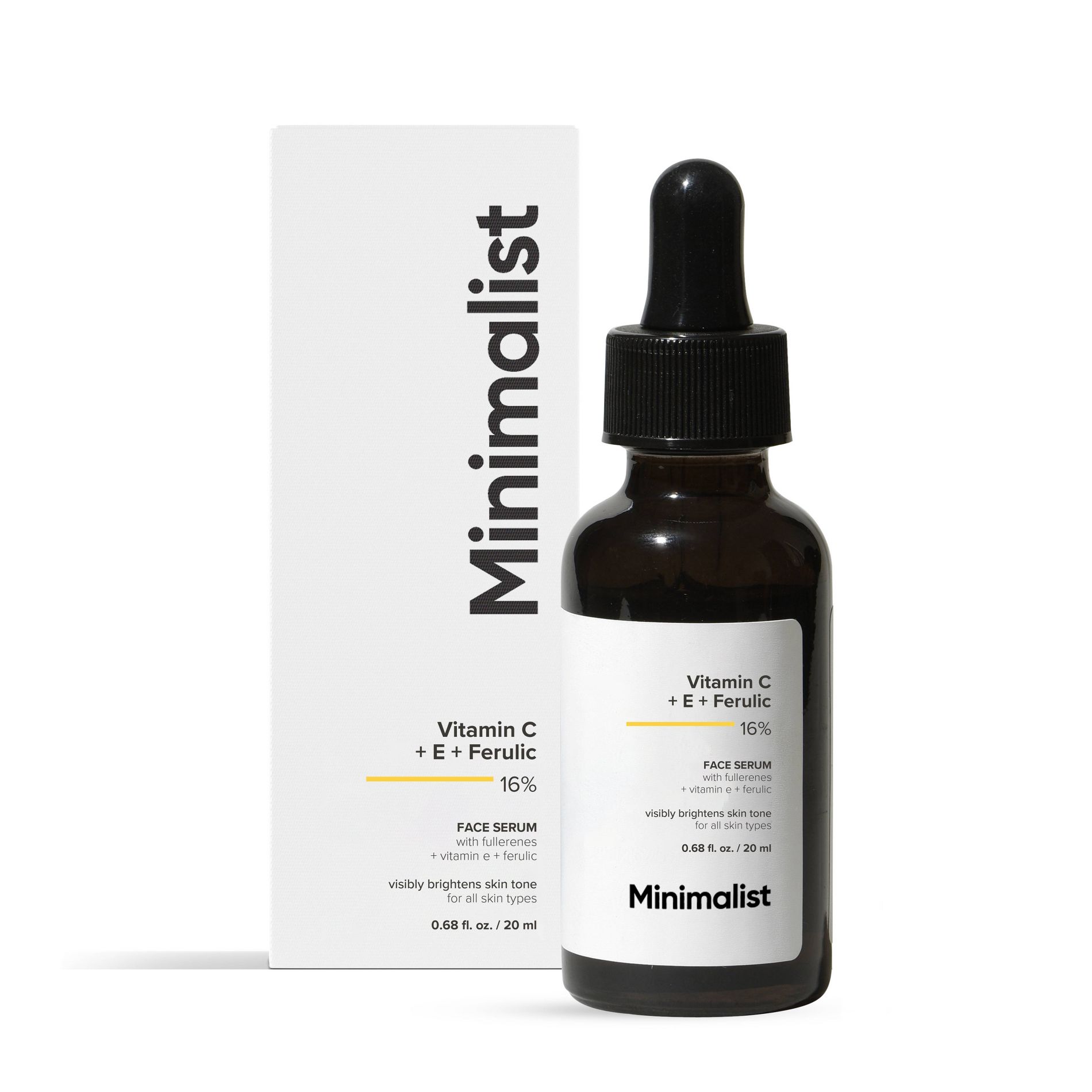 Minimalist Vitamin C + E + Ferulic 16% Face Serum - 0.68 fl oz - Beauty Studio: No Fragrance Added, Recommended for Normal Skin