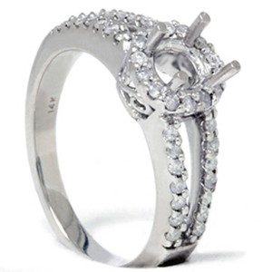 Pompeii3 3/8ct Diamond Engagement Setting Split Shank 14K Ring - 1 of 4