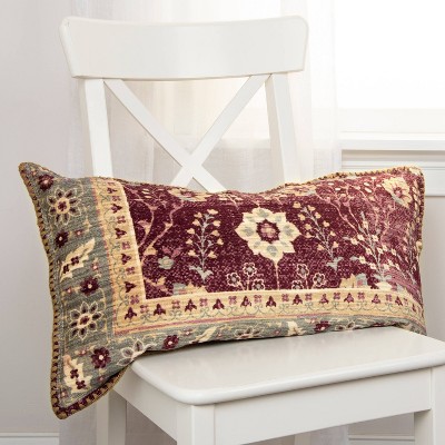 Embroidered Cotton Standard/Queen Pillow Cover in Multi-Earth Tones