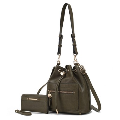 MKF Collection Larissa Vegan Leather Women’s Bucket Hobo Handbag with Wallet by Mia K