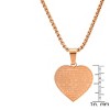 Steeltime Ladies stainless steel heart shape Our Father english prayer pendant. Color Options: Silver, Gold, Rose Gold - 3 of 4