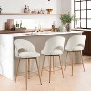 NEWLAYOUT Swivel Bar Stools Set of 2, 26" Counter Height Upholstered Barstools with Back & Footrest, Kitchen Island Stools for Dining Room - 2 of 4