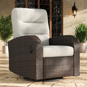 LayinSun Oversized Wicker Outdoor Swivel Glider Recliner Lounge Chair - 1 of 4