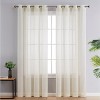HLC.ME Sierra Burlap Flax Linen Privacy Sheer Light Filtering Window Grommet Curtains Panels, Set of 2 - 2 of 4