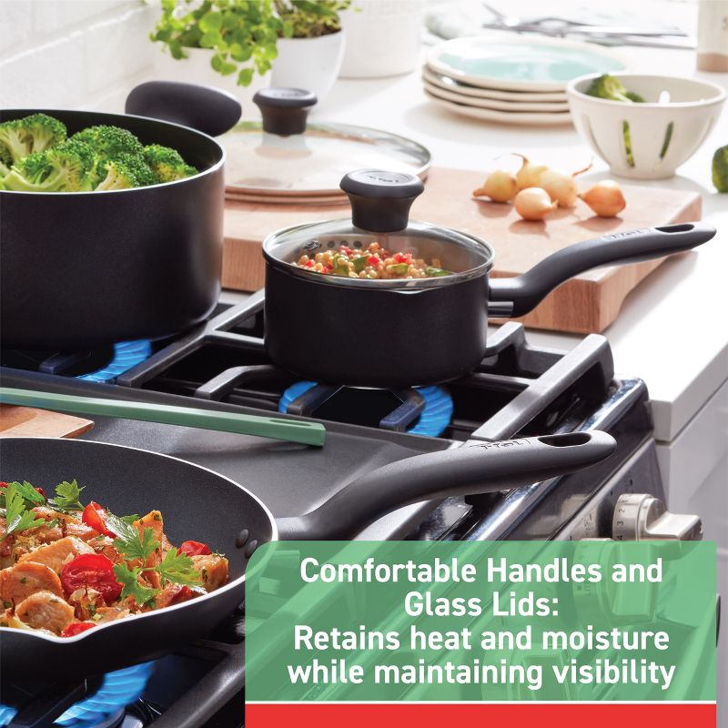 T-fal 12pc Simply Cook Nonstick Cookware Set Charcoal Black, 5 of 15