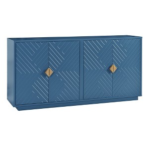 60" Buffet Sideboard Cabinet With Storage, Modern Storage Cabinet With 4 Doors, Adjustable Shelves And Wooden Triangular Handles - 1 of 4
