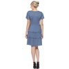 Women's Short Sleeve V-neck and Ruffle Sleeve Tiered Dress - White Mark - 4 of 4