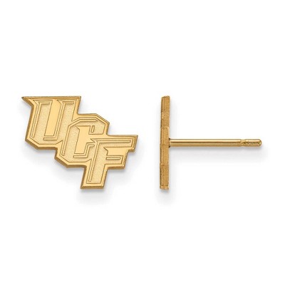 Black Bow Jewelry 14k Yellow Gold Central Florida Knights NCAA Post Earrings