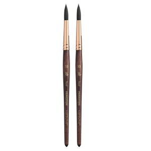 Princeton Neptune Round Brush, Synthetic Bristles, Short Handle Watercolor Paintbrush, Dark Wood, Size 10, Pack of 2 - 1 of 4