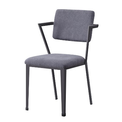TiramisuBest Grey Fabric Metal Open-Back Office Chair: Breathable, Plush Seat, Durable Support