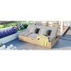 Outdoor Double Sunbed, Wicker Rattan Patio Reclining Chairs with Adjustable Backrest and Seat, Conversational Set for 2 Person, Brown - 4 of 4