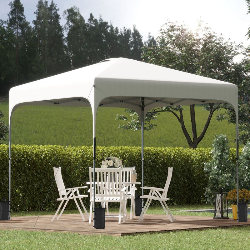 Outsunny 8' x 8' Pop Up Canopy, Foldable Gazebo Tent with Carry Bag with Wheels and 4 Leg Weight Bags for Outdoor Garden Patio Party, 3 of 7