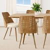 Modern 9-Piece Dining Set with Wood-Look Extendable Table and Oak Bouclé Upholstered Rattan Chairs for 8-Person Dining-Maison Boucle - 2 of 4