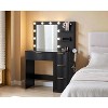 AMERLIFE Makeup Vanity Desk with Mirror & LED Lights, Drawers, Tempered Glass Top, Charging Station, Modern Bedroom Dressing Table - 2 of 4