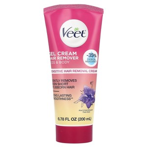 Veet Sensitive Gel Cream Hair Remover, Aloe & Violet Blossom Fresh, 6.78 fl oz (200 ml) - 1 of 2
