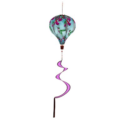 Evergreen Hummingbird Feeding Animated Burlap Balloon Spinner