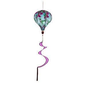 Evergreen Hummingbird Feeding Animated Burlap Balloon Spinner - 1 of 3