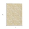 Yellow Wheat And Ivory Floral Washable Indoor Outdoor Area Rug - 3 of 4