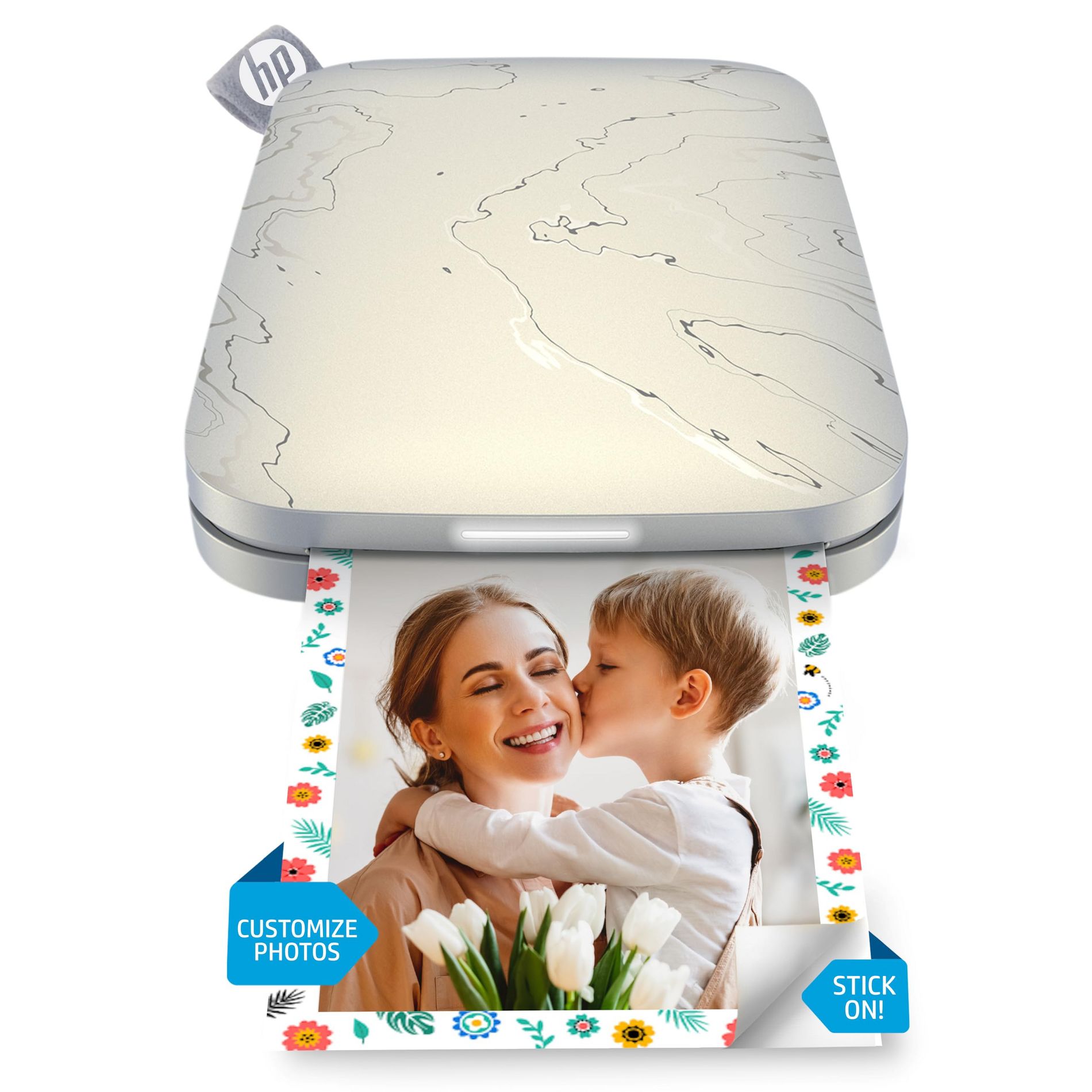 HP Sprocket Select Portable 2.3x3.4" Instant Photo Printer (Eclipse) Print Pictures on Zink Sticky-Backed Paper from your iOS & Android Device.