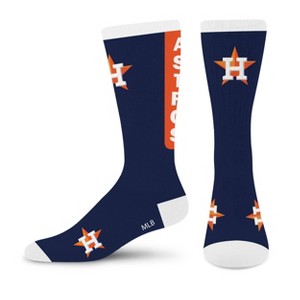 MLB Houston Astros Large Crew Socks: Cushioned Heel & Toe, Team Logo Design - 1 of 4