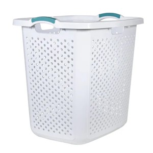 Racxily Plastic Laundry basket, Durable Plastic Laundry Hamper ¨C White, 2.5 Bushel Capacity - 1 of 3