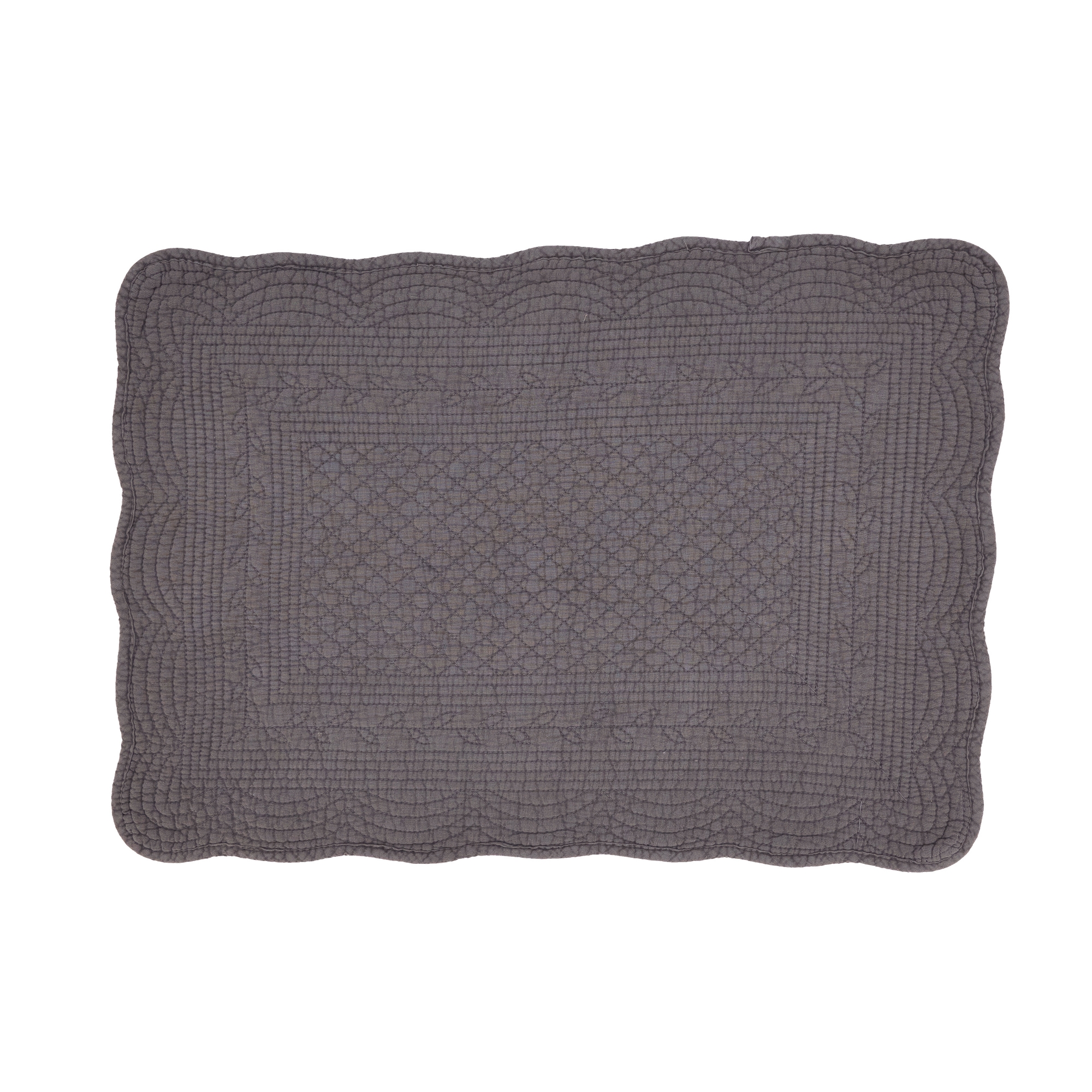 Saro Lifestyle Classic Quilted Placemat (Set of 4), 14"x20", Slate