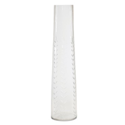 Melrose Etched Soda Lime Glass Vase 11.5"H