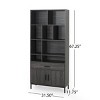 Bookshelf Contemporary with Hidden Cabinet and Open Cubbies for Home Office Storage 31in Wide - 3irtyhousy - 4 of 4