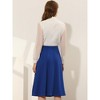 Allegra K Women's High Waist Stretch A-Line Pleated Flared Skirt - 3 of 4