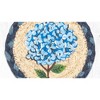 Earth Rugs Handmade Blue Hydrangea Coaster 5"x5" Farmhouse Floral Table Protector - 2 of 3
