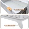 Fluted Dresser with 6 Drawers, Faux Marble Top Drawer Storage Cabinet, Modern Solid Wood TV Stand, Living Room, Hallway, Entrance - 4 of 4